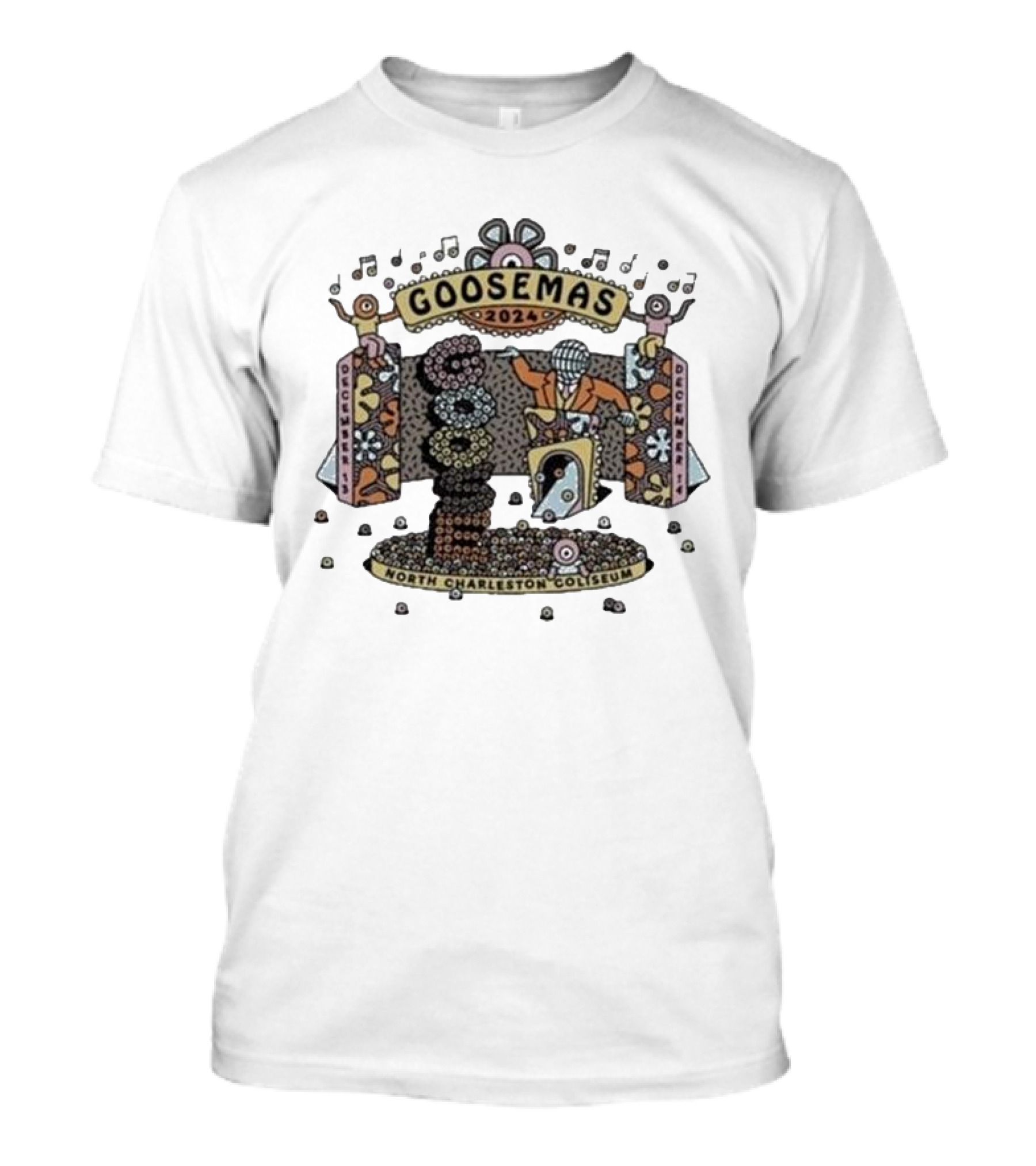 Goosemas 2024 North Charleston Coliseum December 13-14 Music Notes And Decor T-Shirt