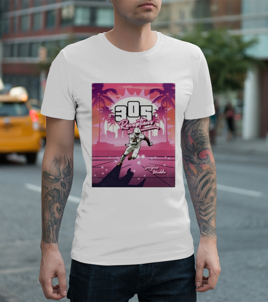 305 Receptions Jaylen Waddle Miami Football T-Shirt