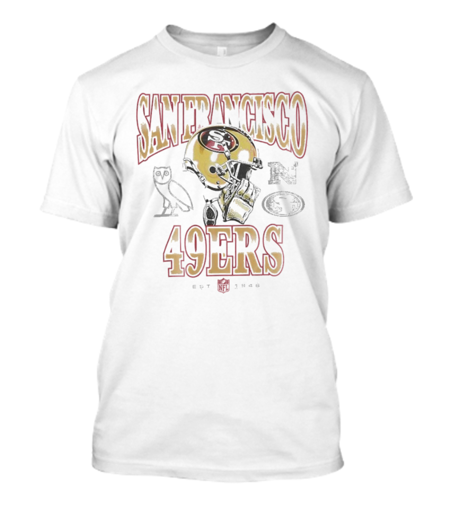 San Francisco 49ers OVO Owl NFL Helmet Est 1946 T-Shirt