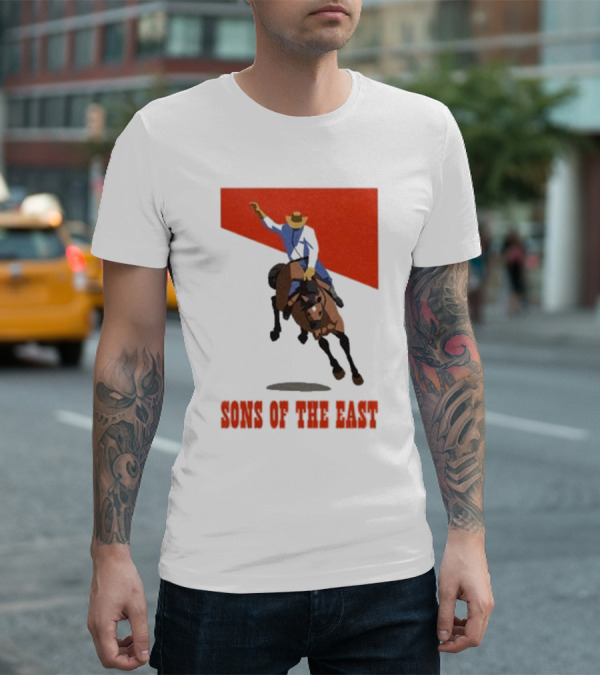 Sons Of The East Cowboy Riding Bucking Horse T-Shirt