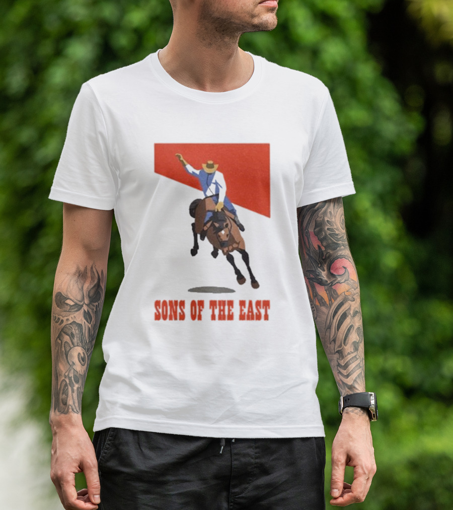 Sons Of The East Cowboy Riding Bucking Horse T-Shirt