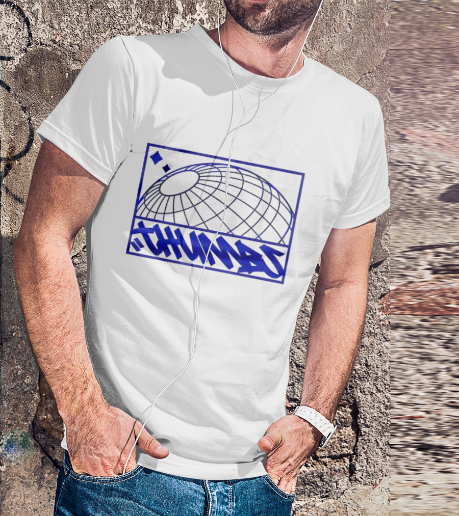 Thumbs Global Tag Graffiti Style Blue Globe T-Shirt