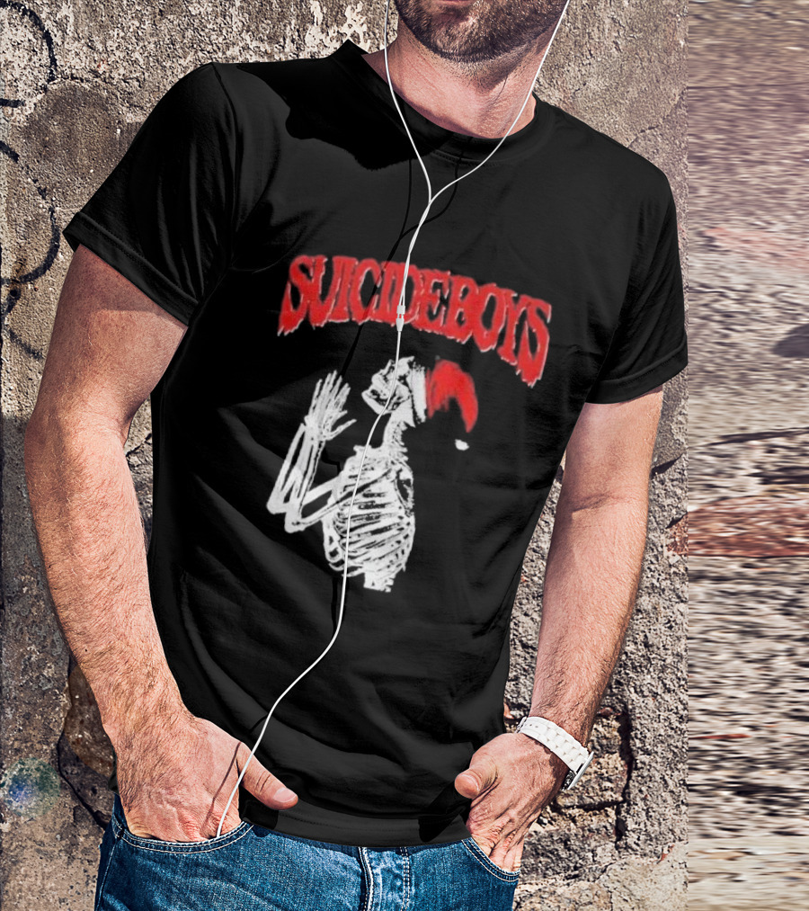 SUICIDEBOYS Skeleton Santa Hat T-Shirt