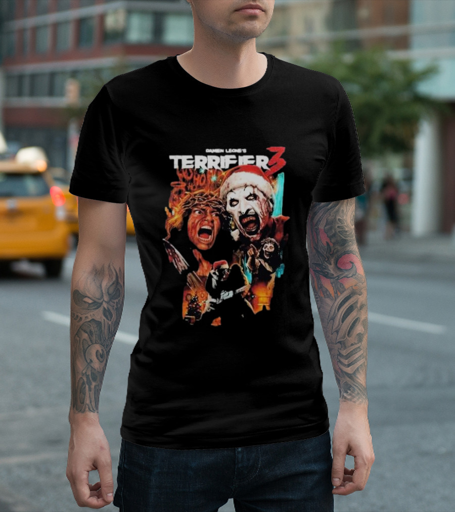 Terrifier 3 Damien Leone's Horror Santa Scene T-Shirt