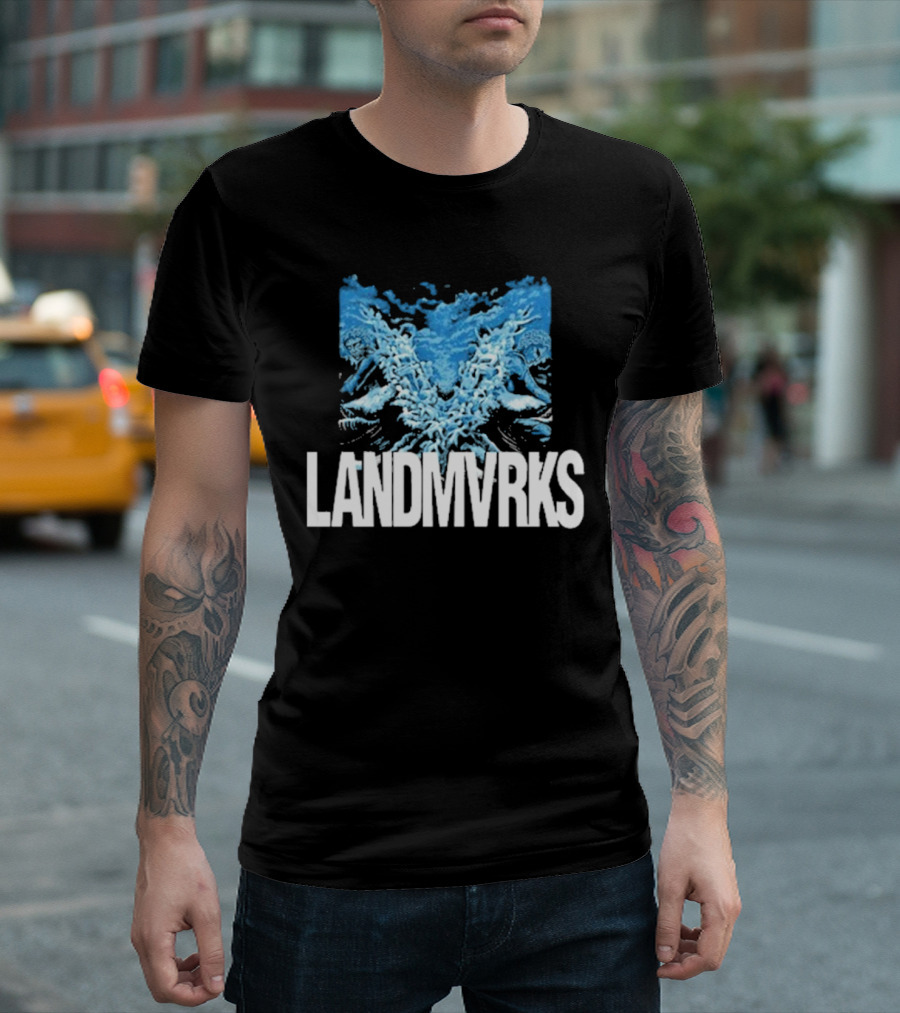 Landmvrks The Darkest Place I’ve Ever Been Album Cover Art Dual Blue Figures T-Shirt