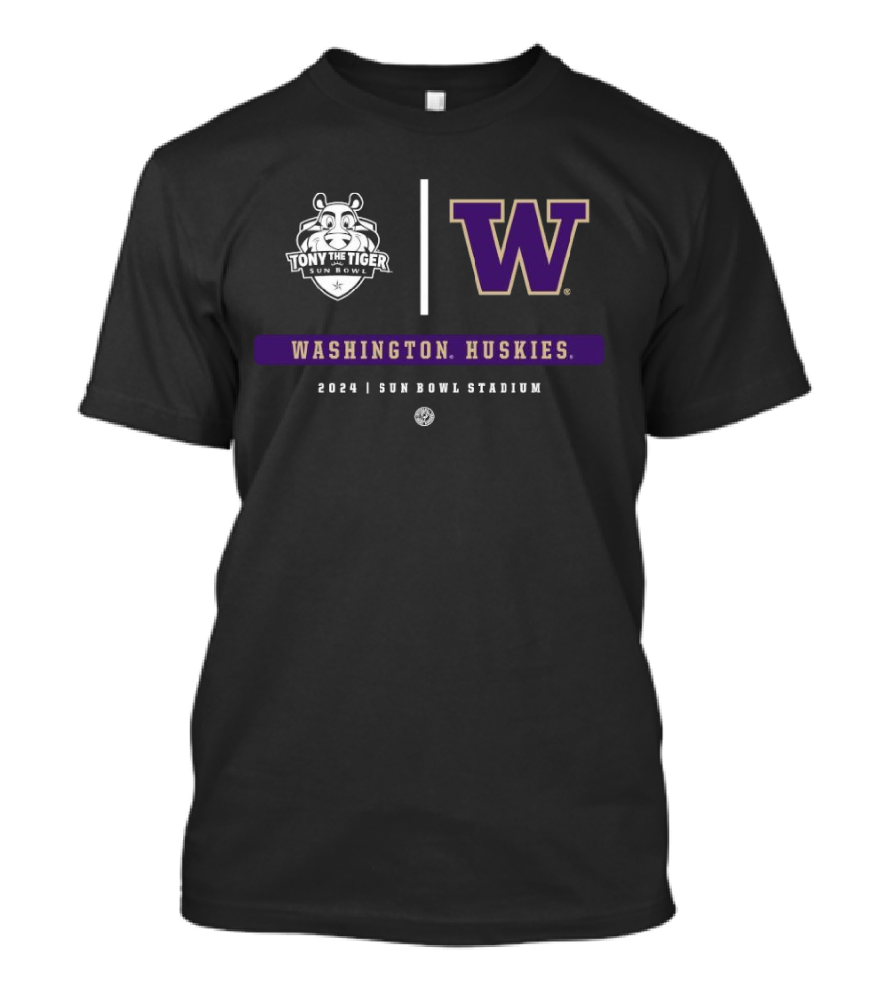 Washington Huskies 2024 Tony The Tiger Sun Bowl Stadium T-Shirt