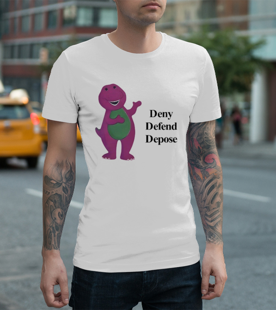 Barney The Dinosaur Deny Defend Depose Barney T-Shirt