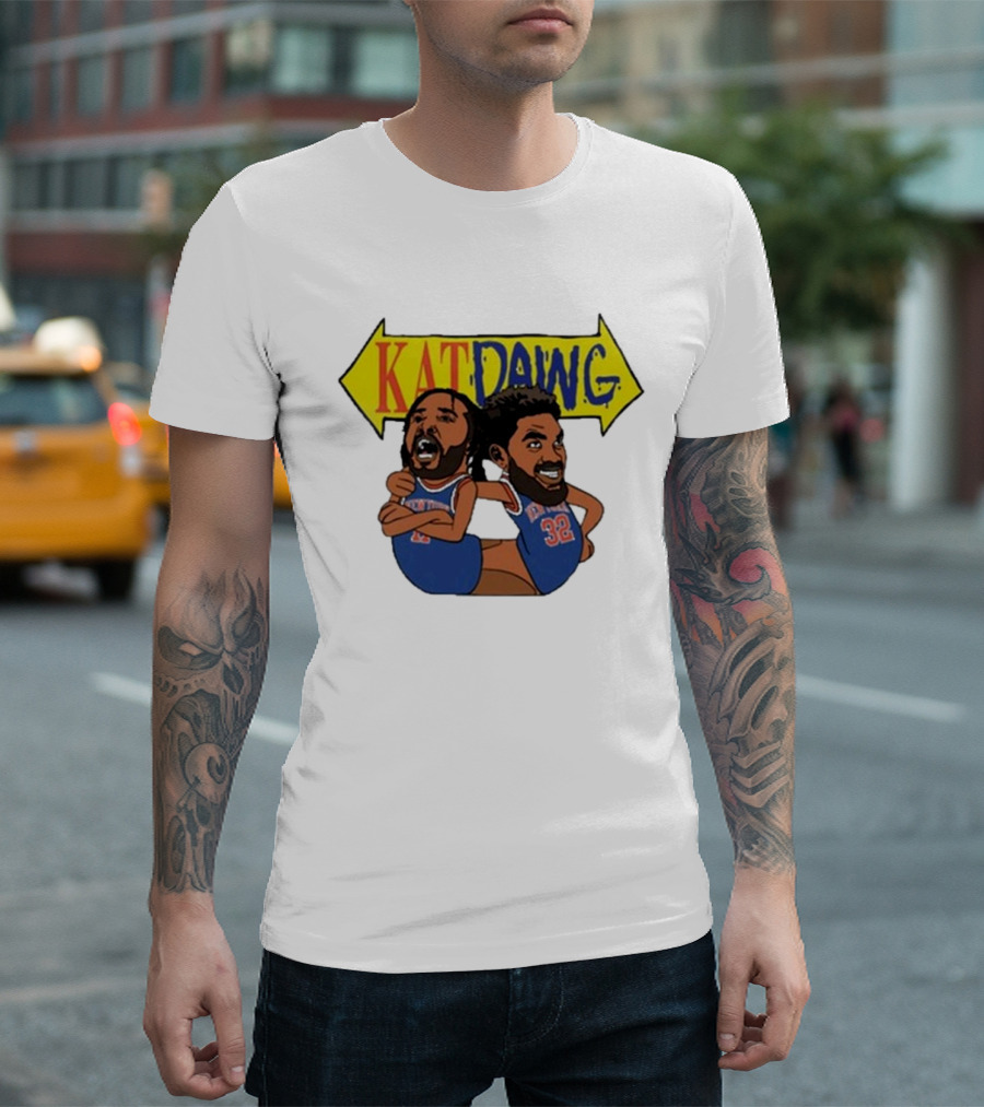 Big Knick Energy Kat Dawg Basketball Cartoon Duo T-Shirt