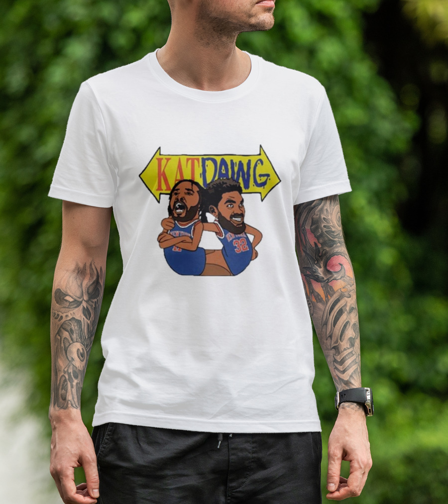 Big Knick Energy Kat Dawg Basketball Cartoon Duo T-Shirt