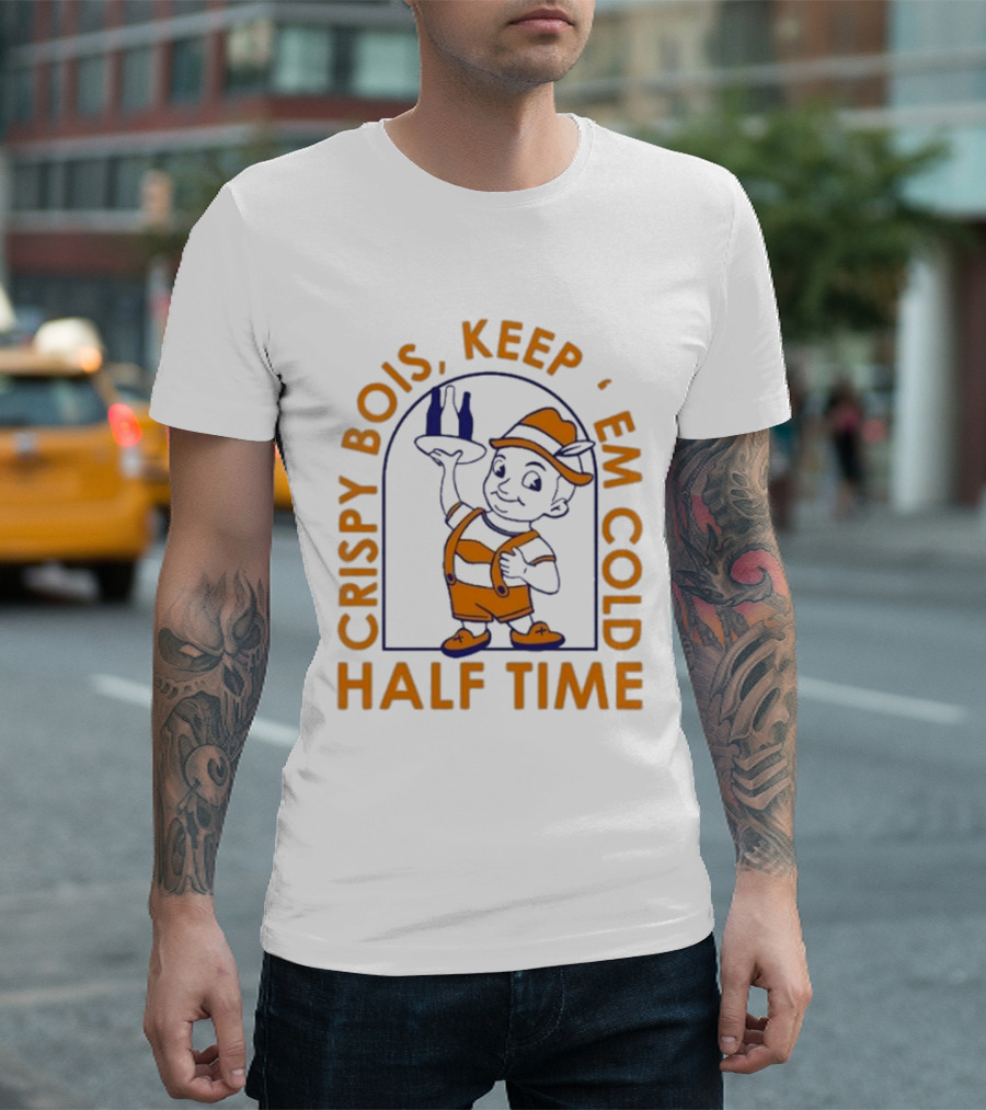 Crispy Bois Keep 'Em Cold Half Time Bartender Character T-Shirt
