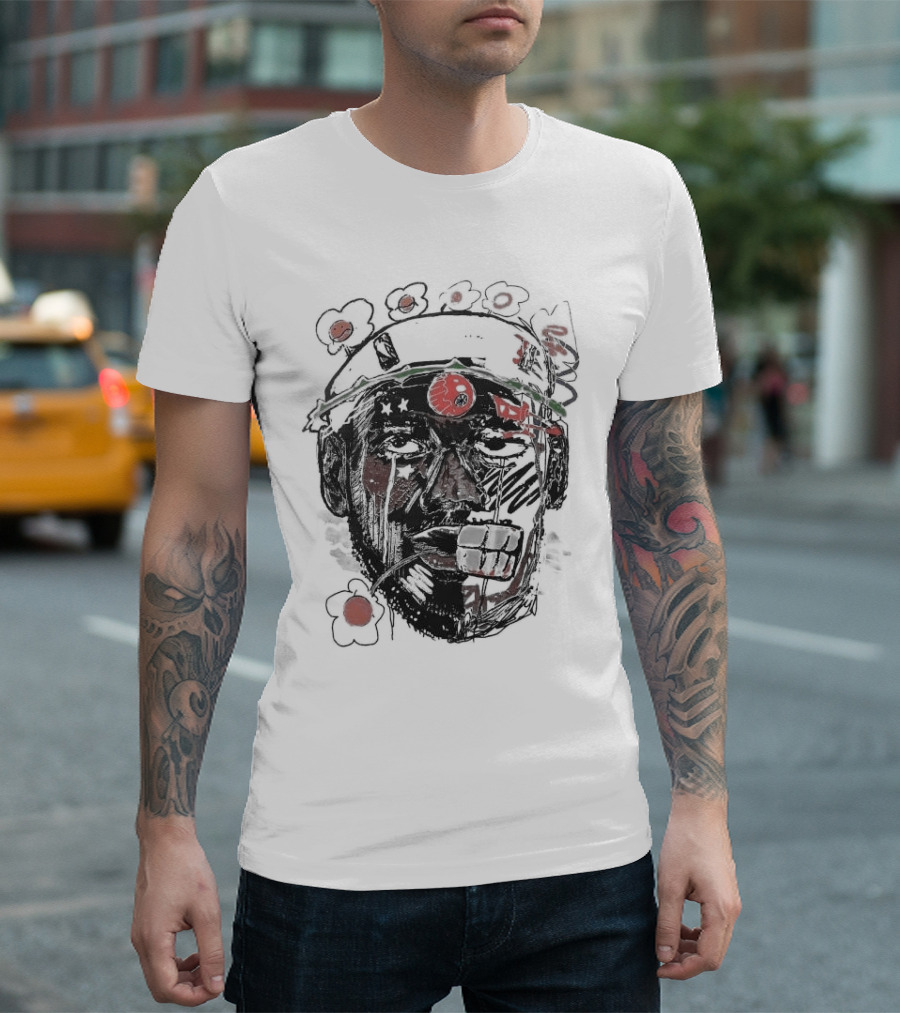 Vameee Labron James Floral Artistic Face T-Shirt