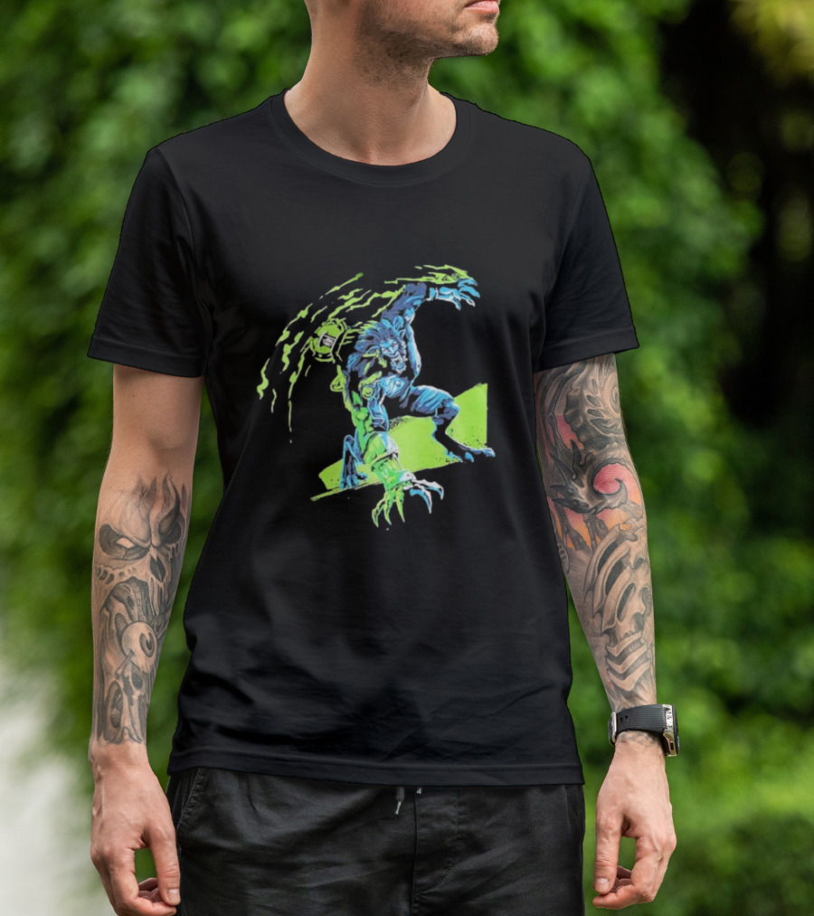 Arcane Warwick Champion Of Legends League Monster Claws And Green Energy Burst T-Shirt