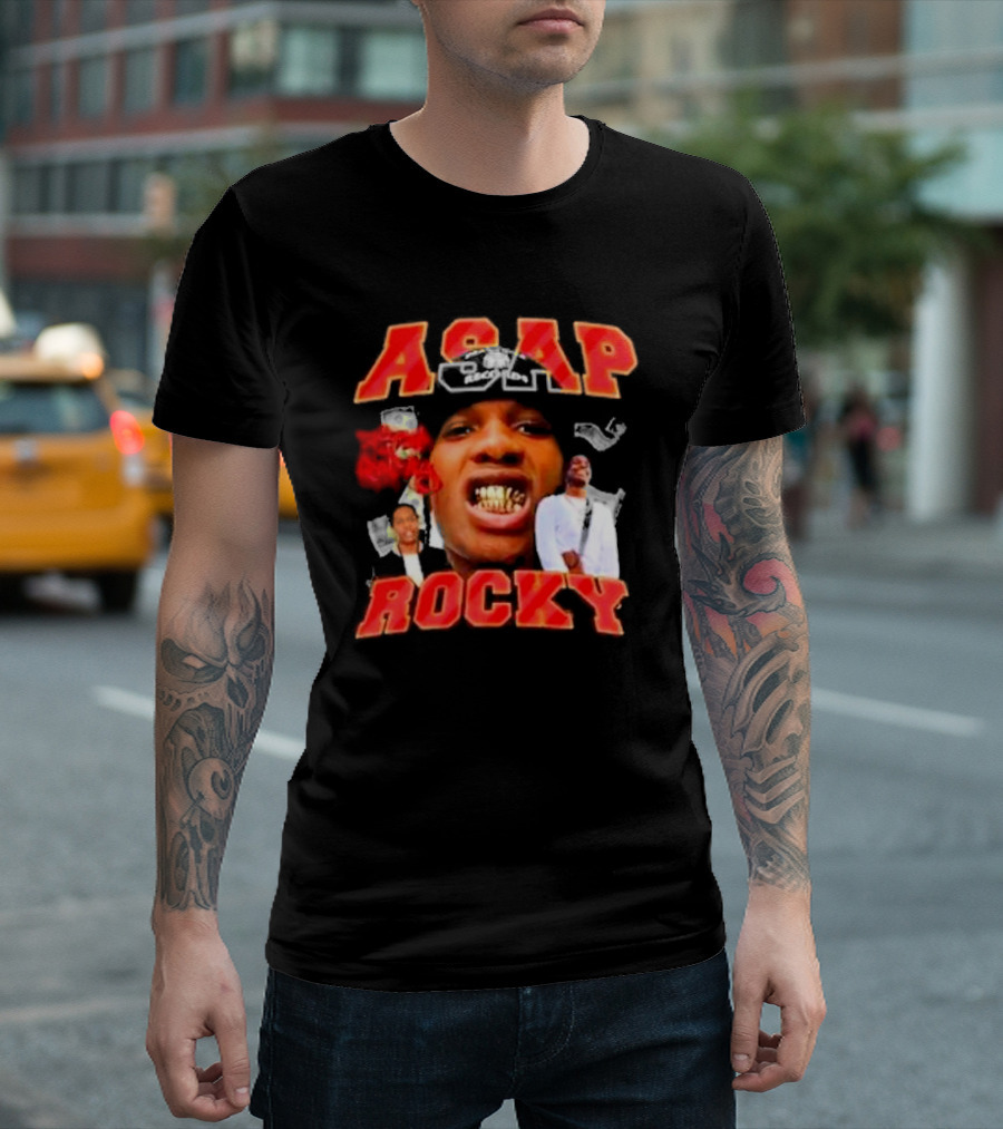 ASAP Rocky Urban Style Iconic Portrait Collage T-Shirt