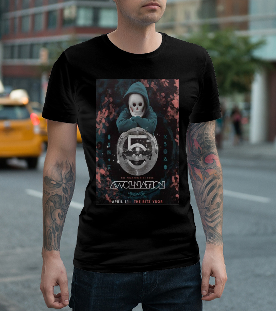 Awolnation The Phantom Five Tour Byonfx The Ritz Ybor April 11 T-Shirt