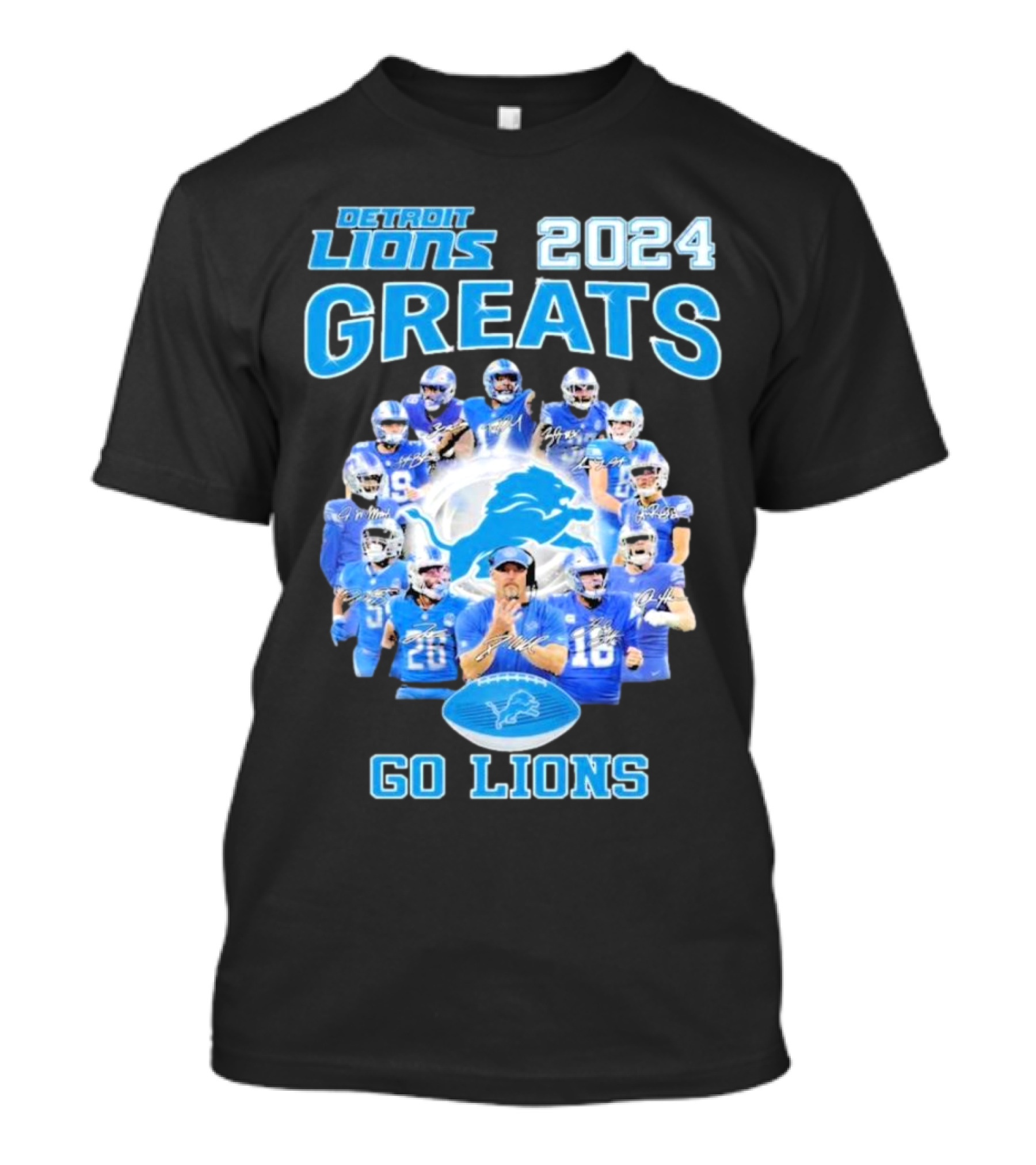 Detroit Lions 2024 Greats Go Lions T-Shirt