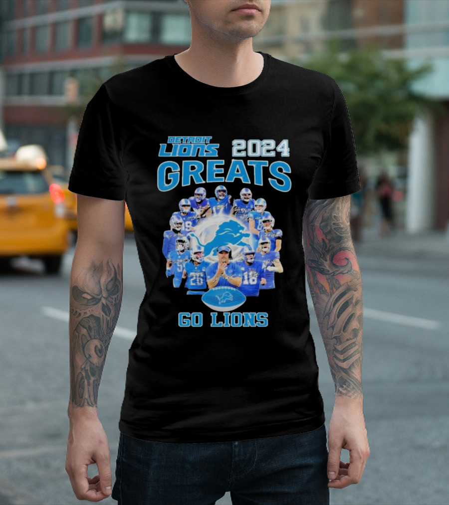 Detroit Lions 2024 Greats Go Lions T-Shirt