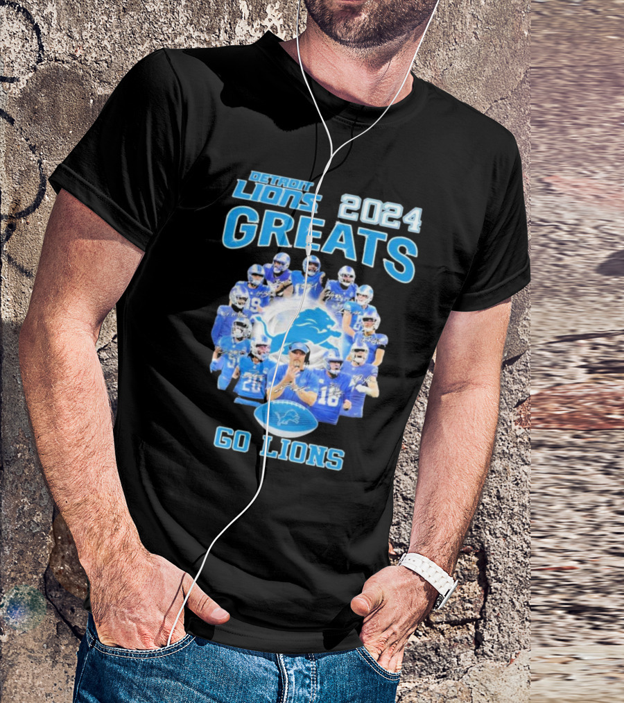 Detroit Lions 2024 Greats Go Lions T-Shirt