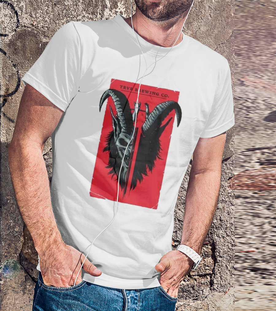 Trve Brewing Co. Krampus Red And Black Goat Skull T-Shirt