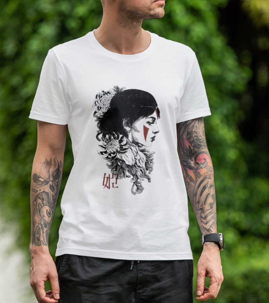 Wolf Girl Rafael Baptista Chrysanthemum Profile Asian Characters T-Shirt