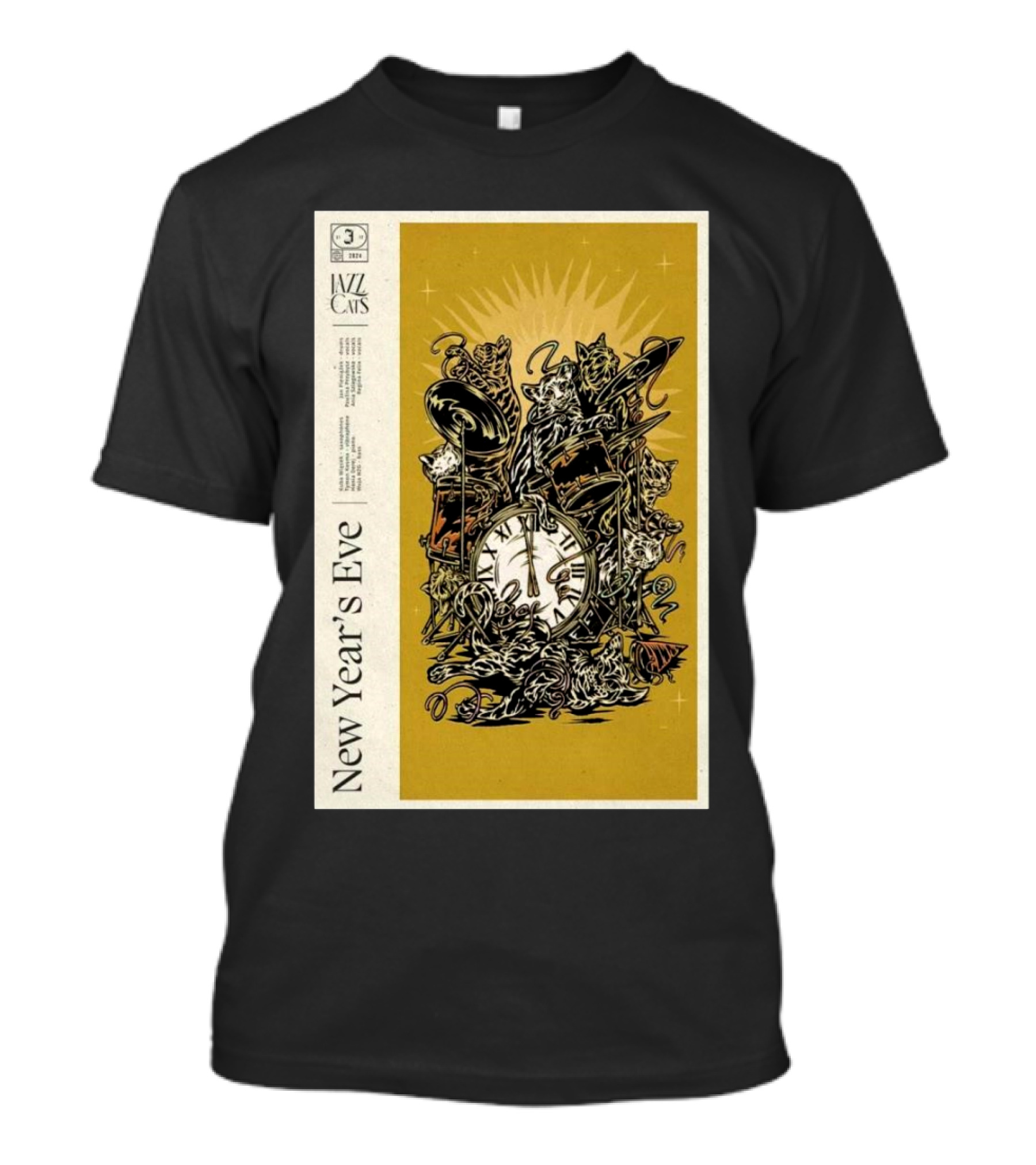 Jazz Cats New Year's Eve December 31 2024 Jassmine Warszawa Poland T-Shirt