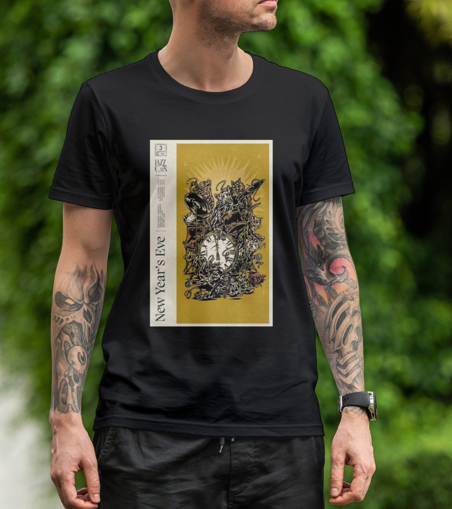 Jazz Cats New Year's Eve December 31 2024 Jassmine Warszawa Poland T-Shirt