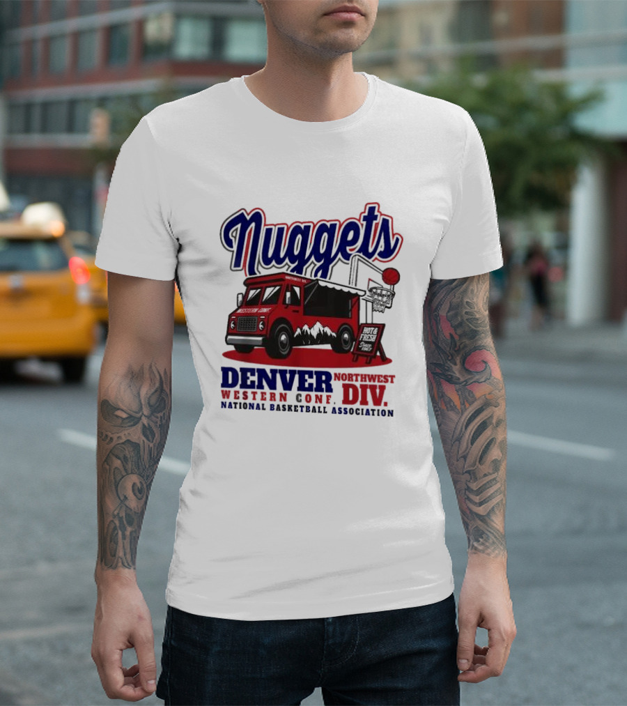Nuggets Retro Food Truck Denver Northwest Division Western Conference National Basketball Association T-Shirt