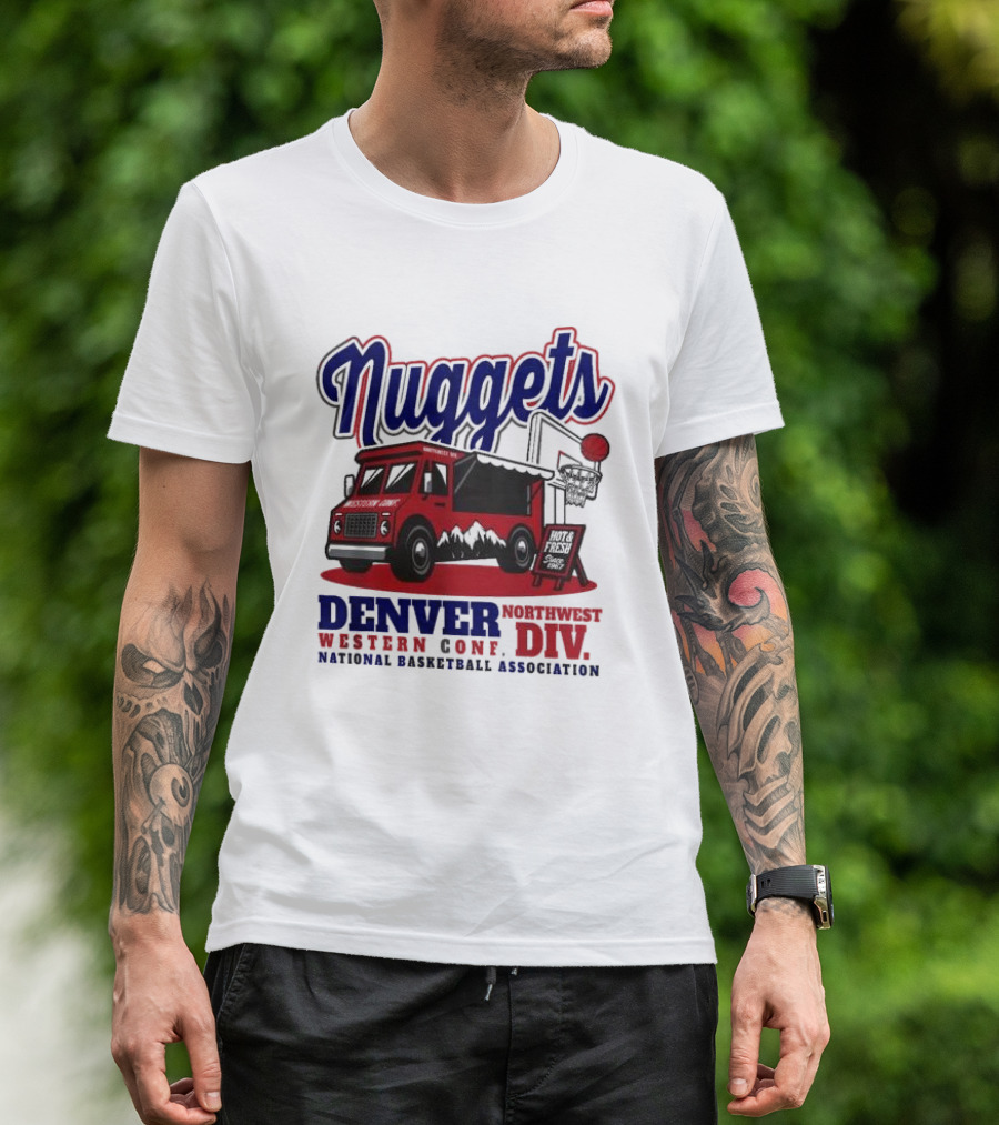 Nuggets Retro Food Truck Denver Northwest Division Western Conference National Basketball Association T-Shirt