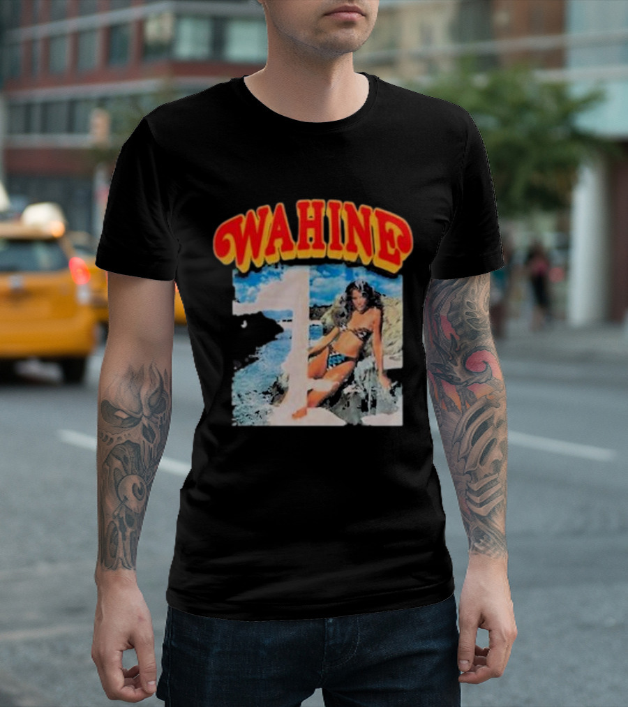 WAHINE Beach Scene With Rosé Vibes T-Shirt
