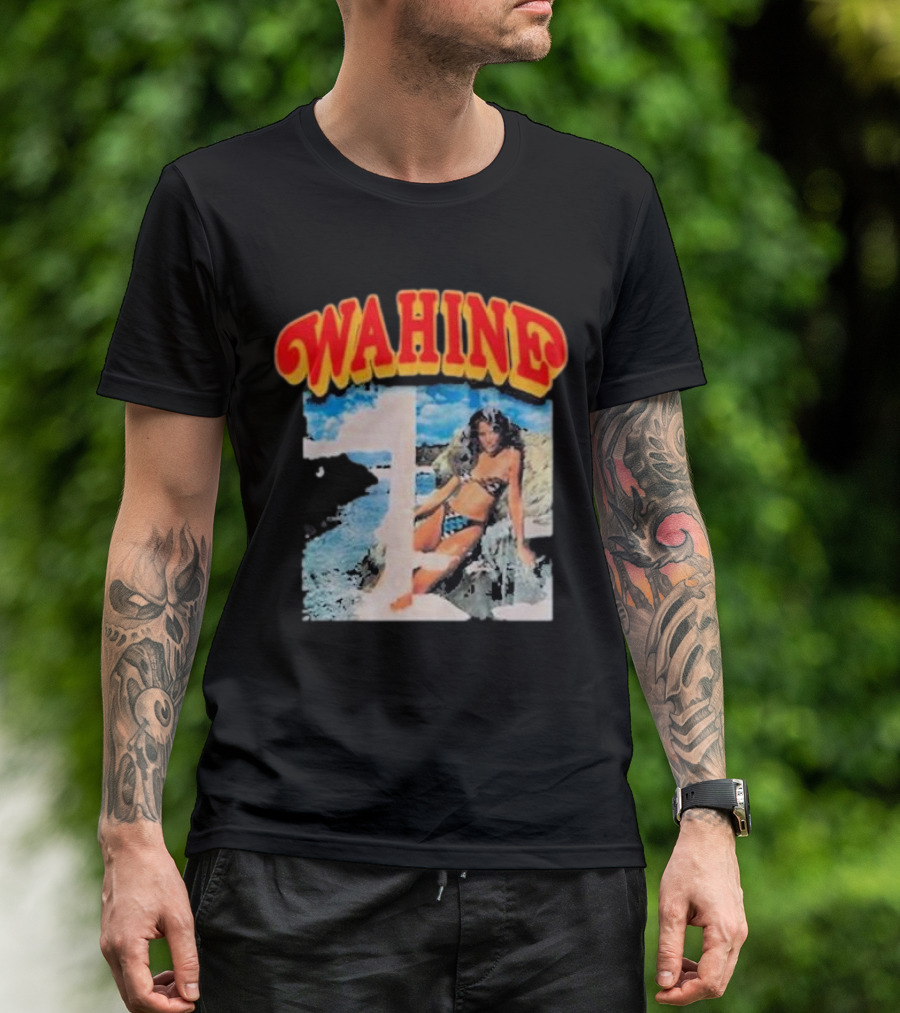 WAHINE Beach Scene With Rosé Vibes T-Shirt