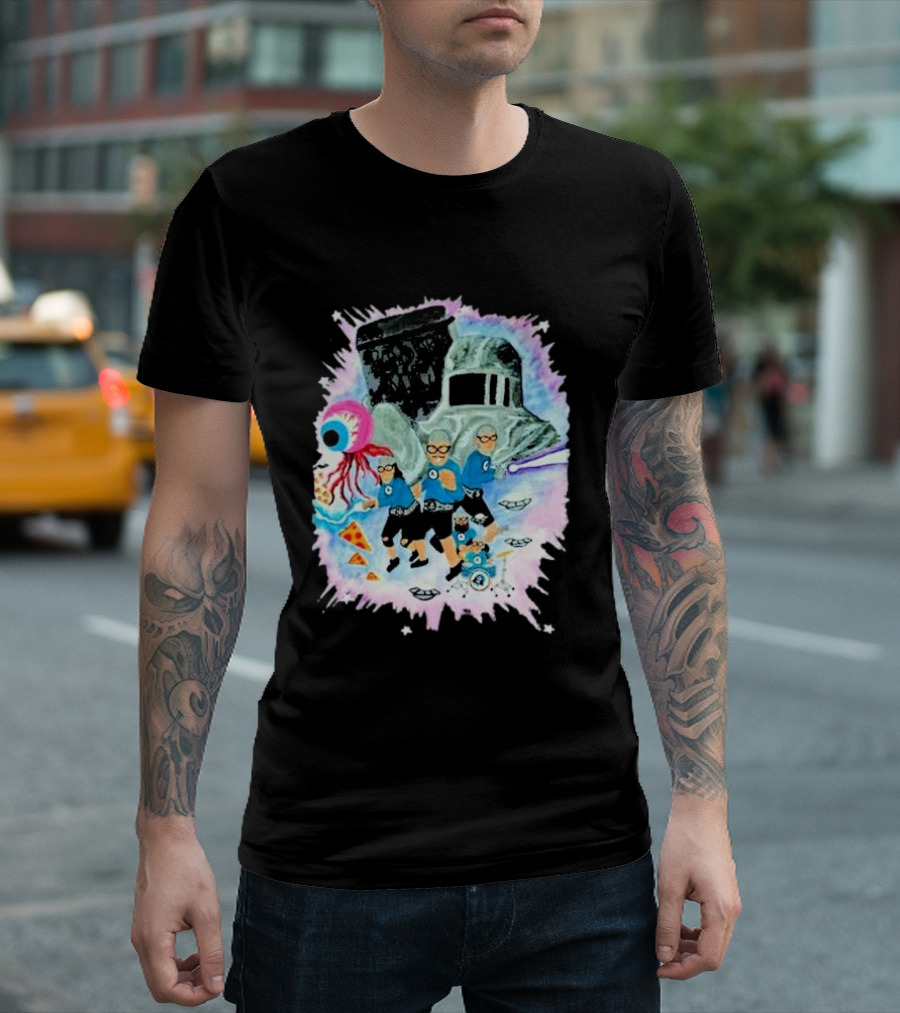 Sanguisugabogg Free Luigi Powdered Milk Pizza Eyeball Space Adventures With Aquabats Helmet And UFOs T-Shirt