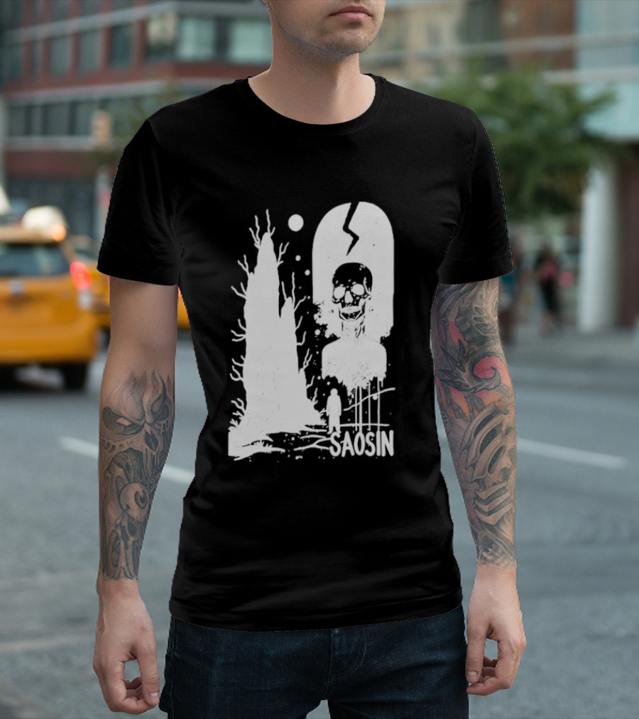 Saosin Over Skeleton Skull And Tree T-Shirt