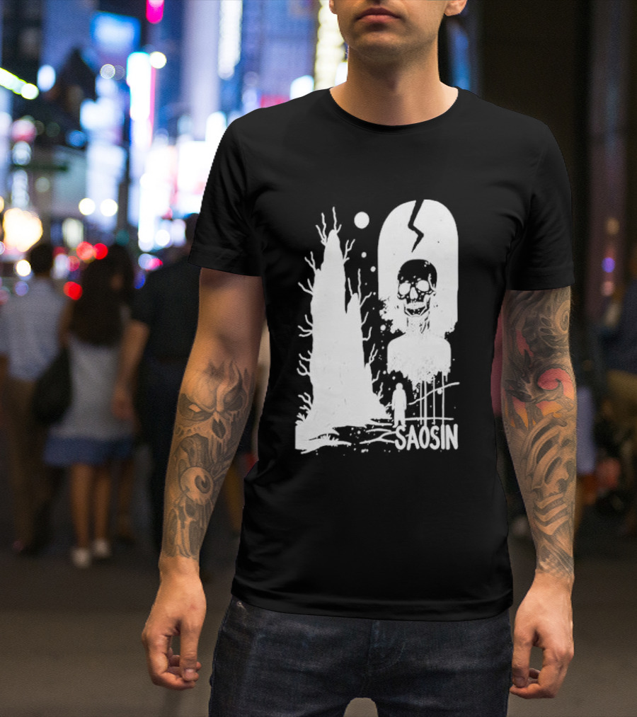 Saosin Over Skeleton Skull And Tree T-Shirt