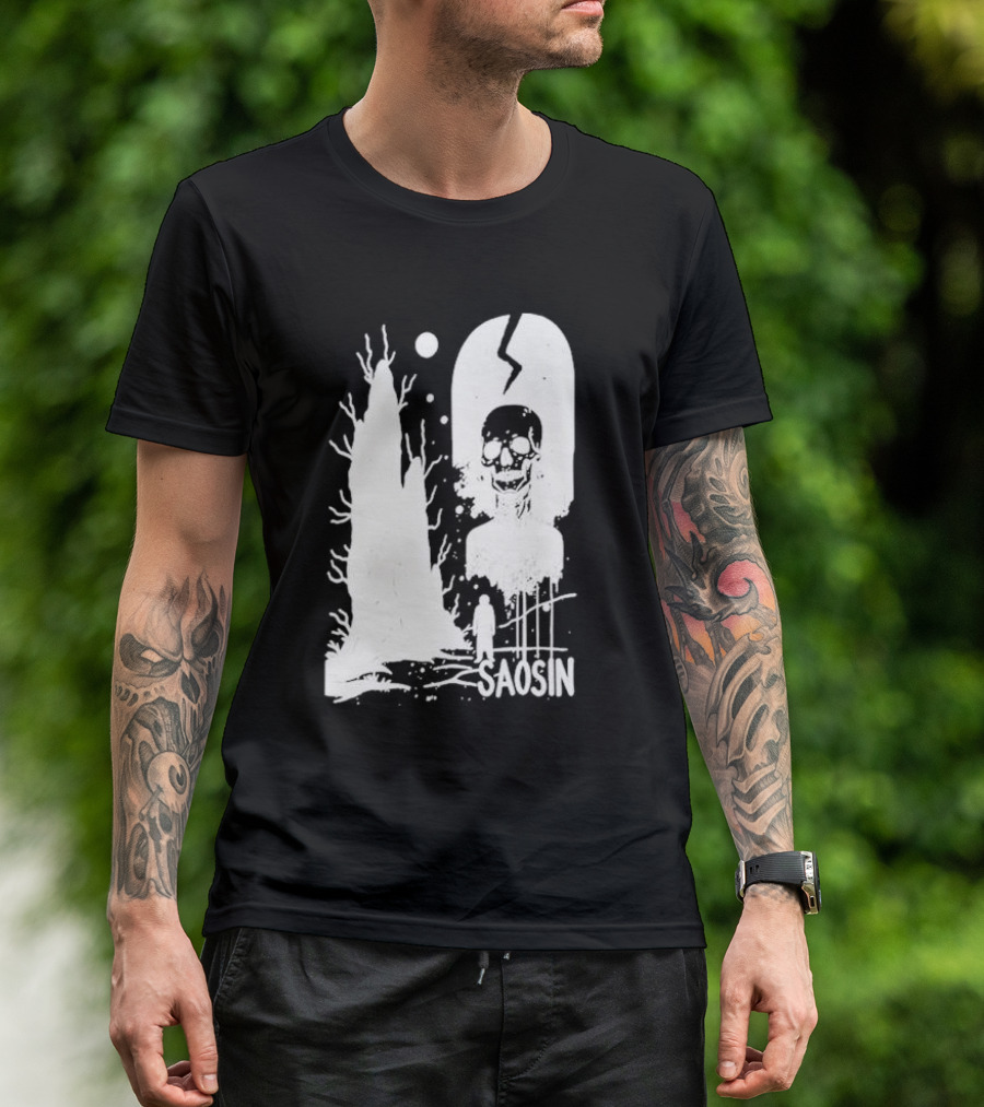 Saosin Over Skeleton Skull And Tree T-Shirt