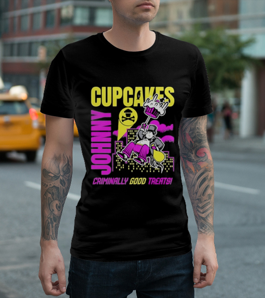 Johnny Cupcakes Criminally Good Treats Top Hat Cupcake City Adventure T-Shirt