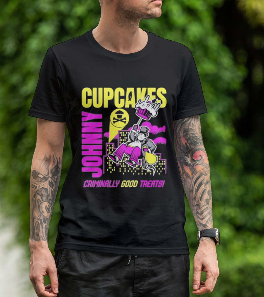 Johnny Cupcakes Criminally Good Treats Top Hat Cupcake City Adventure T-Shirt