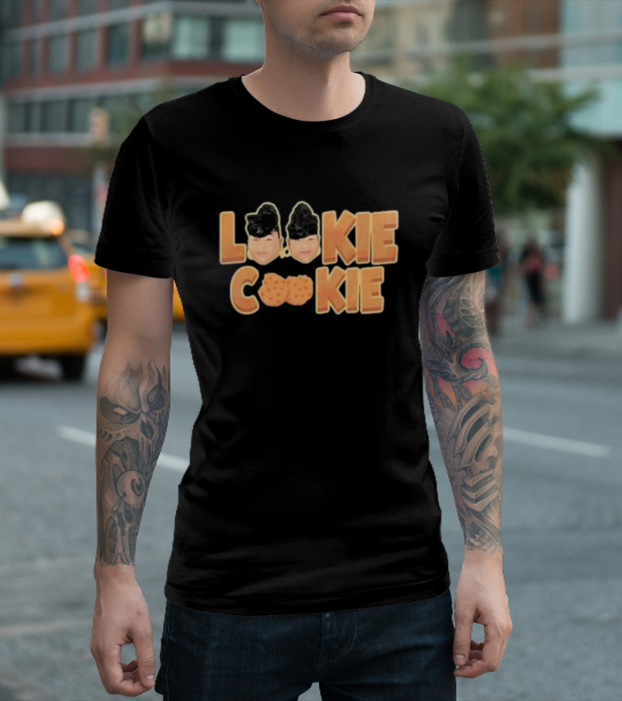 Turnuptwinstv X Lookie Cookie Faces and Text Fun T-Shirt