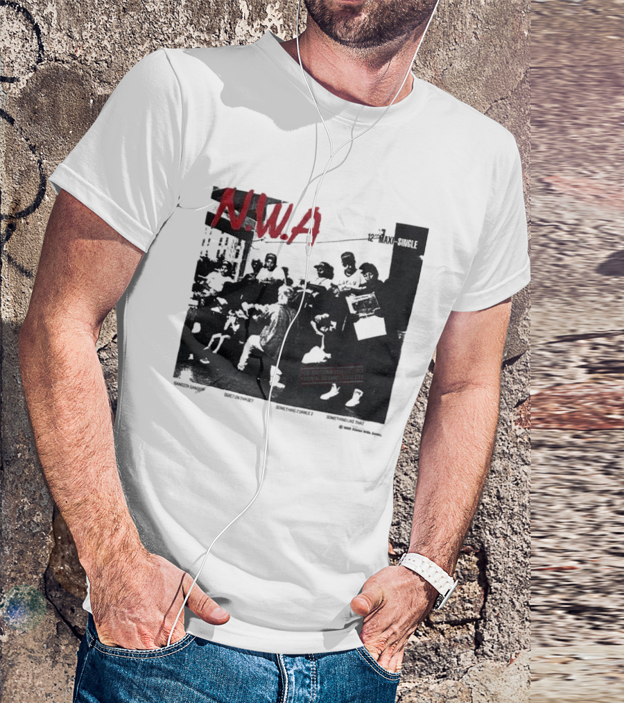 N.W.A 1988 Gangsta Gangsta Maxi-Single 12 Inch Quiet On Tha Set Compton Rap Music T-Shirt