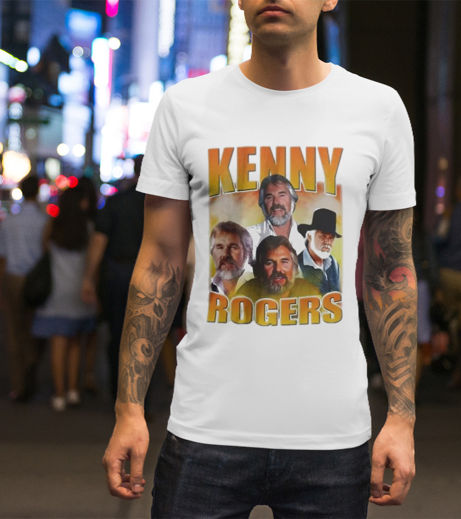 Kenny Rogers Multiple Portrait Collage T-Shirt