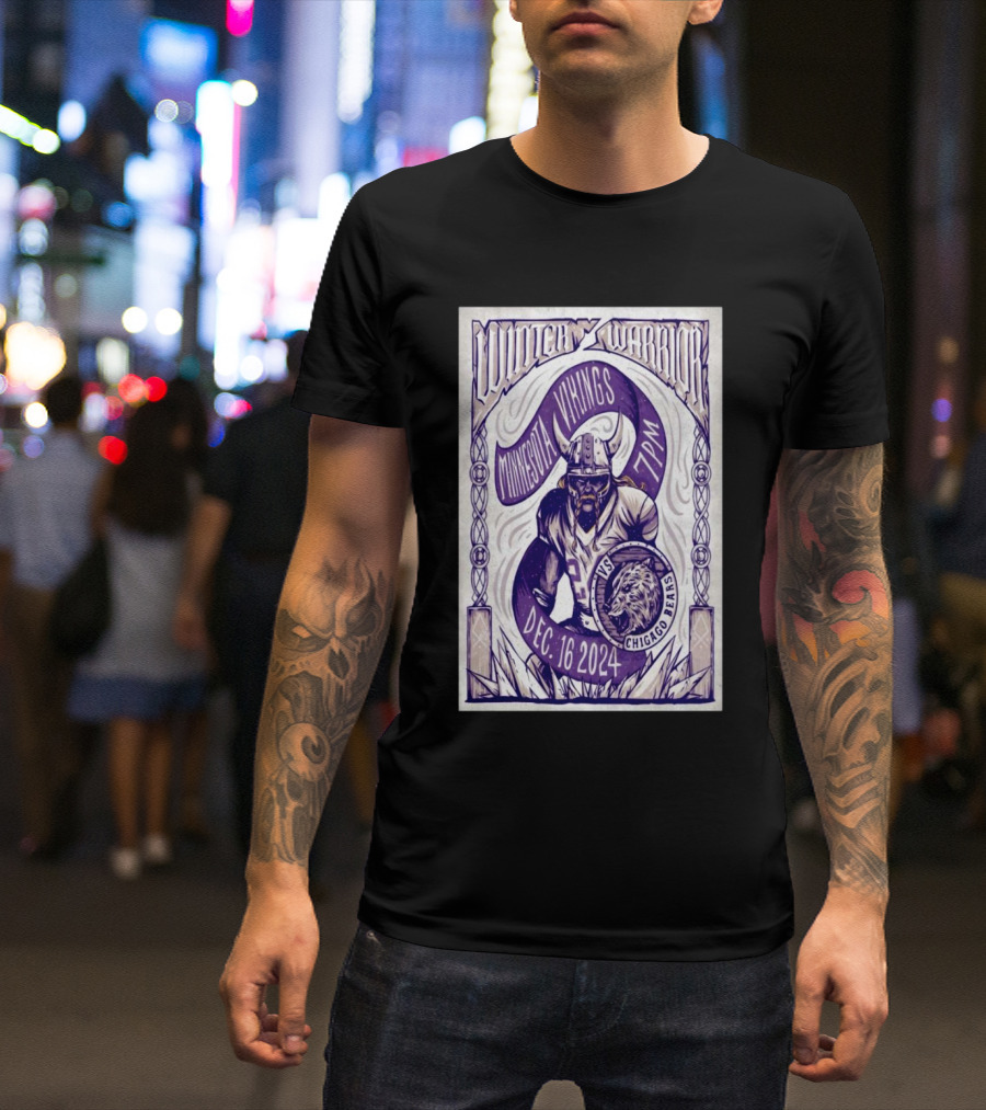 Winter Warrior Minnesota Vikings Vs Chicago Bears Dec 16 2024 7PM T-Shirt