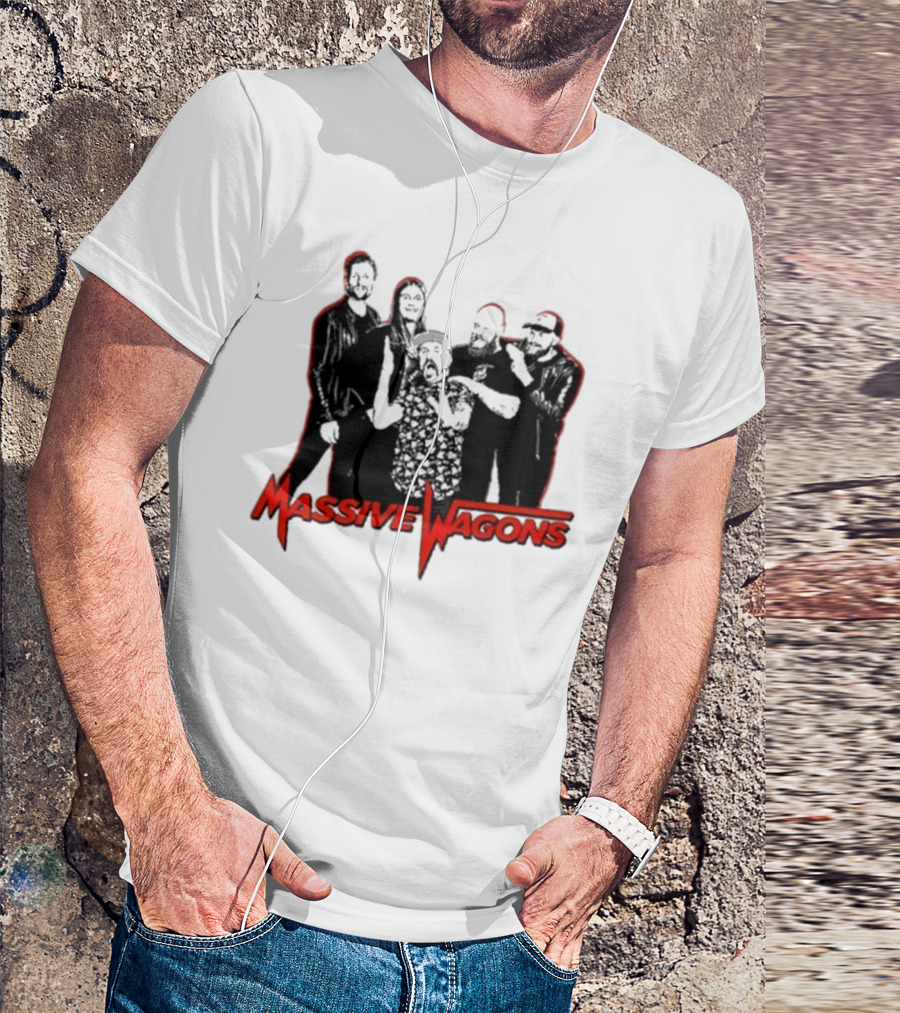 Massive Wagons Band Graphic Red And Black T-Shirt
