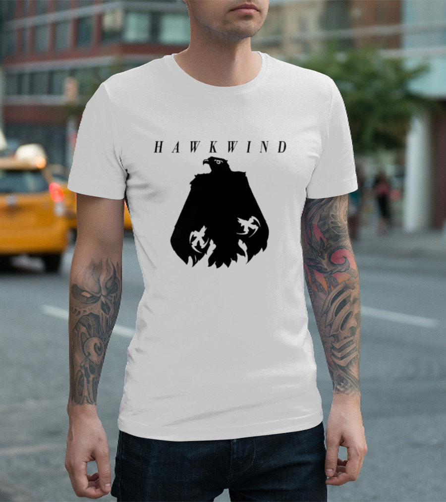 Hawkwind Eagle Silhouette with Mystical Elements T-Shirt