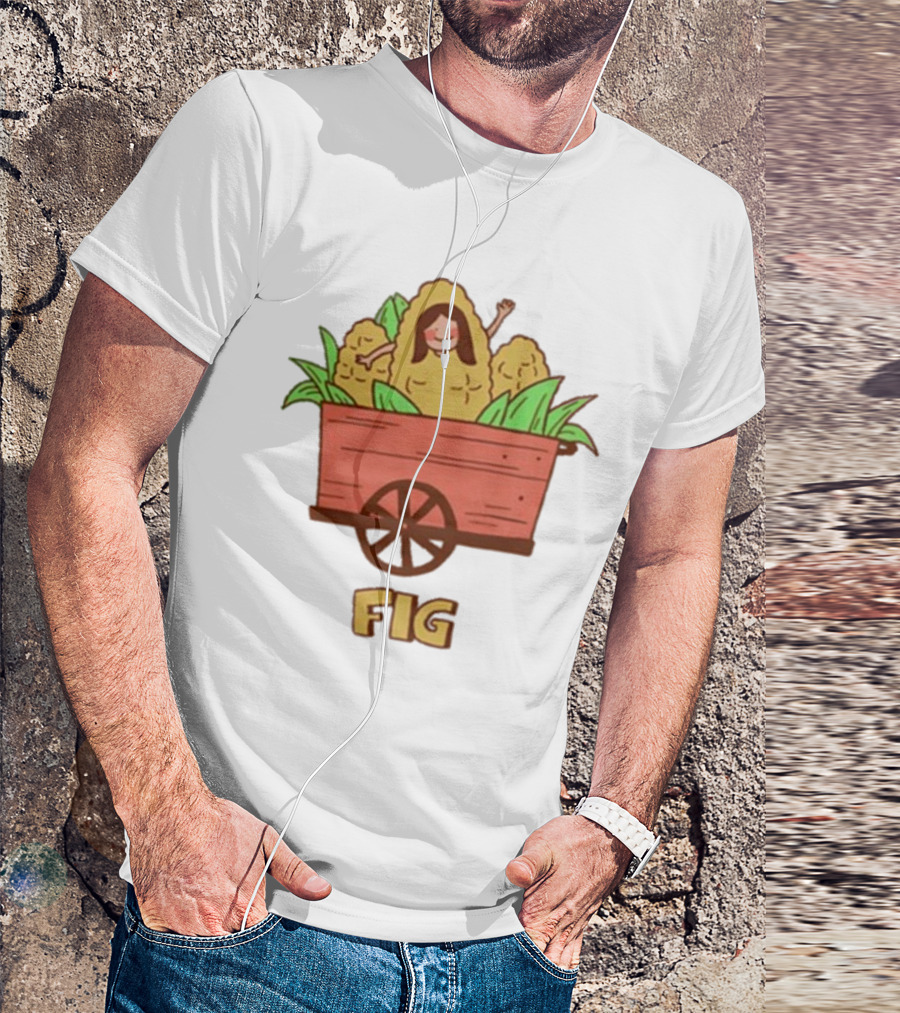 FIG Blue Corn Husk Person In Cart T-Shirt