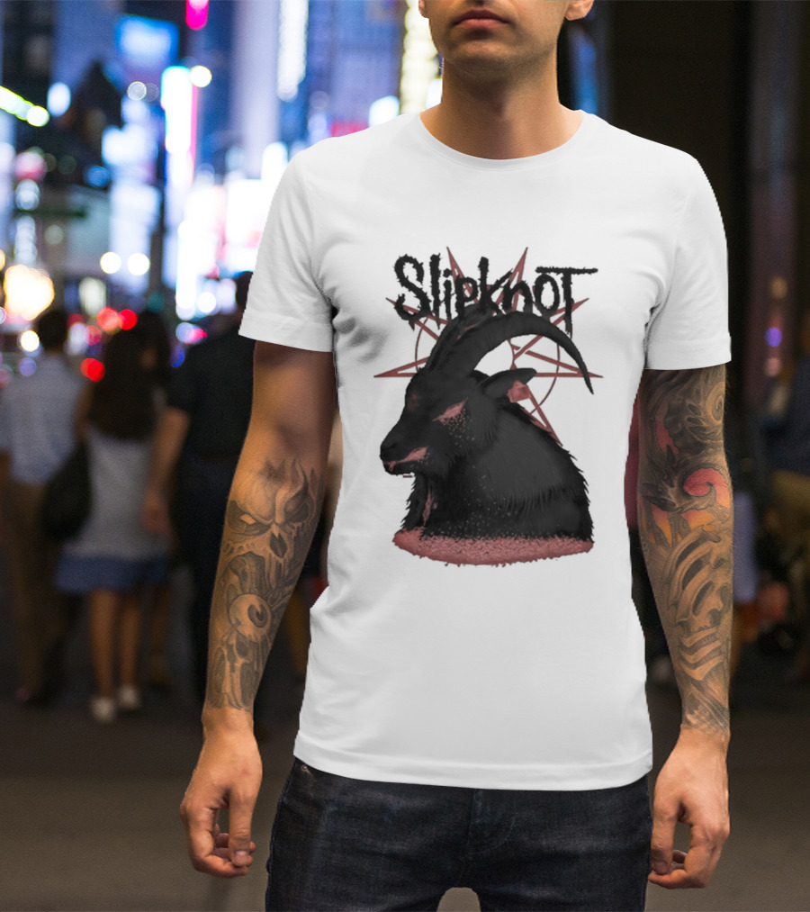 Slipknot Goat Head Symbol With Inverted Star Design For Dec 18 2024 Utilita Arena Birmingham UK Tour T-Shirt