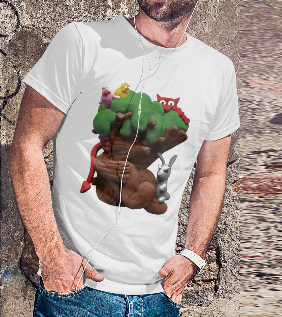 Spookywoods Tree With Animals And Cartoon Creatures T-Shirt