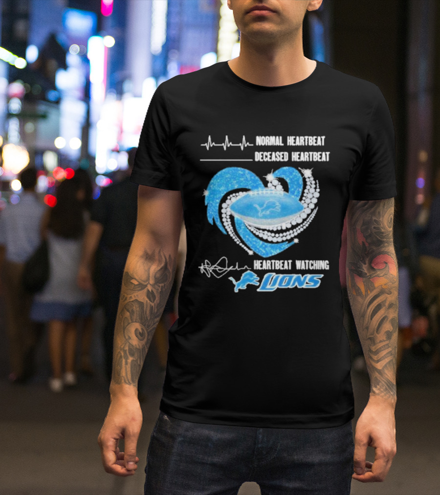 Normal Heartbeat Deceased Heartbeat Heartbeat Watching Lions T-Shirt