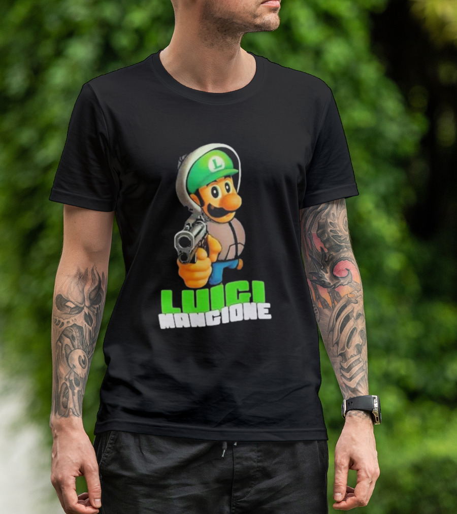 Luigi Mangione Luigi With Gun Iconic Image T-Shirt