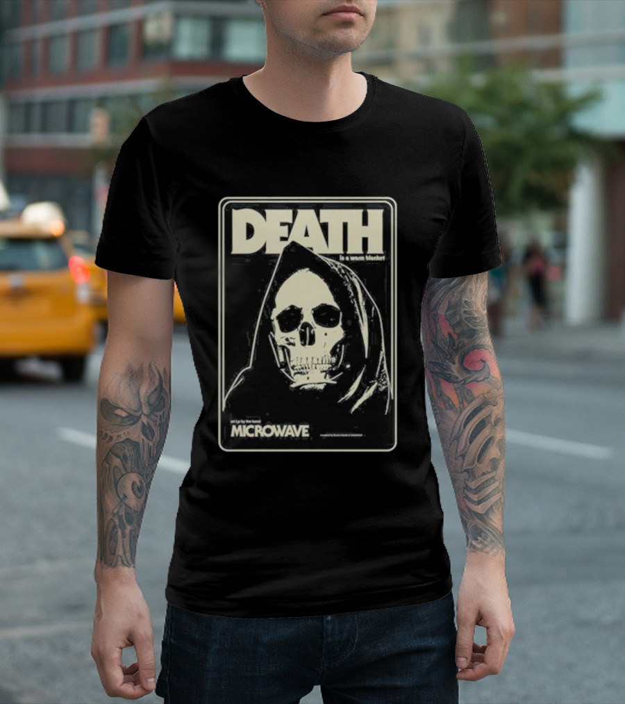 Death Is a Warm Blanket Microwave Skull T-Shirt