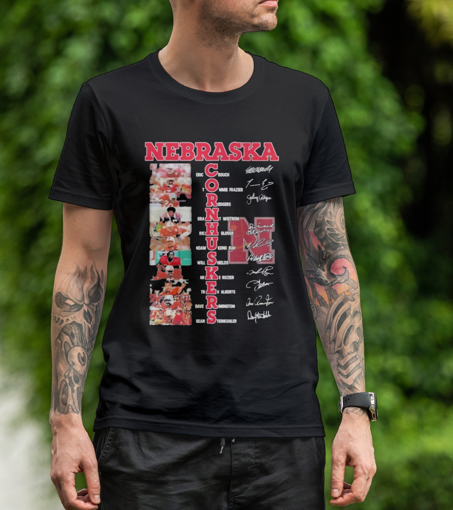 Nebraska Cornhuskers Football Legendary Player Signatures And Photos T-Shirt