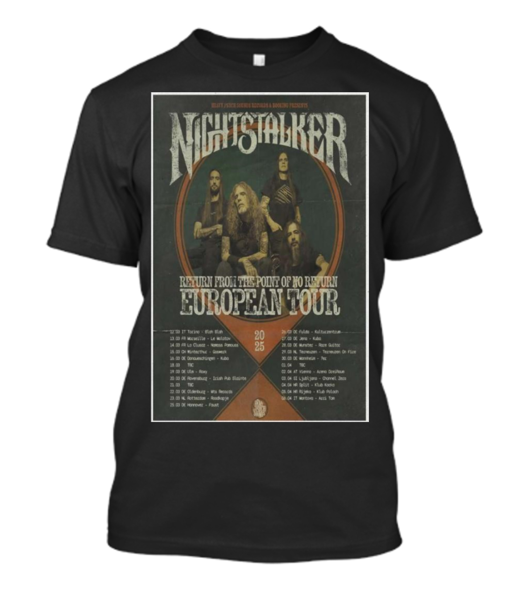 Nightstalker Return From The Point Of No Return European Tour 2025 T-Shirt