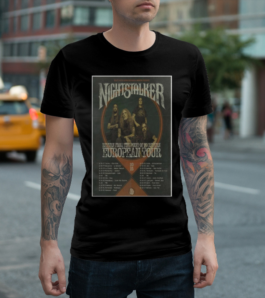 Nightstalker Return From The Point Of No Return European Tour 2025 T-Shirt